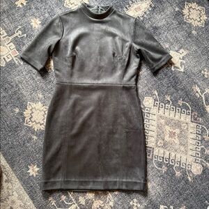 Ann Taylor Charcoal Faux Suede Dress Size 6